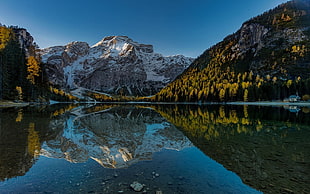 body of water and mountains, nature, landscape, lake, reflection HD wallpaper