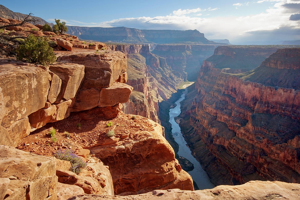 photo of brown cliff landmark, USA, Grand Canyon, river, nature HD wallpaper