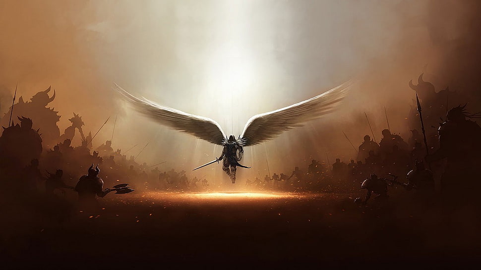 game digital wallpaper, Tyrael, Diablo III, video games, angel HD wallpaper