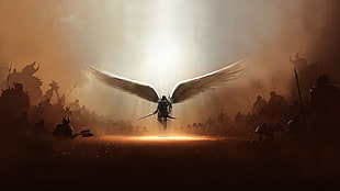 game digital wallpaper, Tyrael, Diablo III, video games, angel