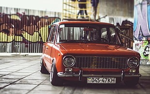 classic red car, car, old car, Russian cars, LADA