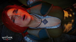 The Witcher Wild Hunter game application, Triss Merigold, The Witcher 3: Wild Hunt, women, open mouth HD wallpaper