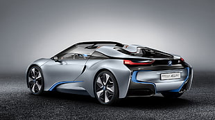 gray and black coupe die-cast model, BMW i8, BMW, vehicle, car HD wallpaper