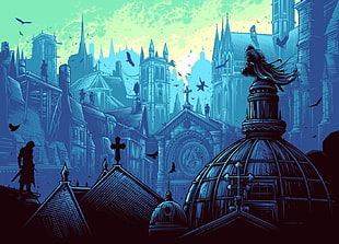 man on roof game poster, Dan Mumford, Assassin's Creed: Brotherhood, Assassin's Creed, video games