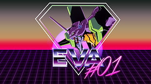 Eva robot illustration, Neon Genesis Evangelion, EVA Unit 01 HD wallpaper