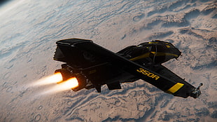 black and yellow 350R aircraft, Star Citizen, video games