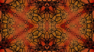 brown and yellow floral mat, abstract