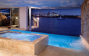 bubble pool with lights