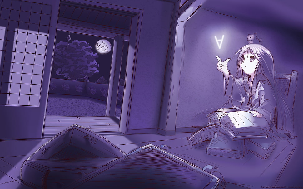 gray haired female anime character HD wallpaper