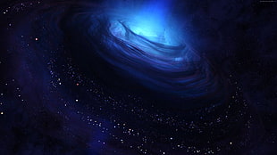 blue nebula, space, galaxy, stars