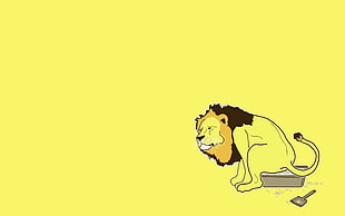 animated photo of lion sitting on grey chair