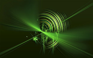 green and black abstract painting