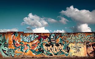 Graffiti painted wall