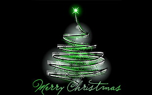 string lights with merry Christmas text overlay, New Year, snow