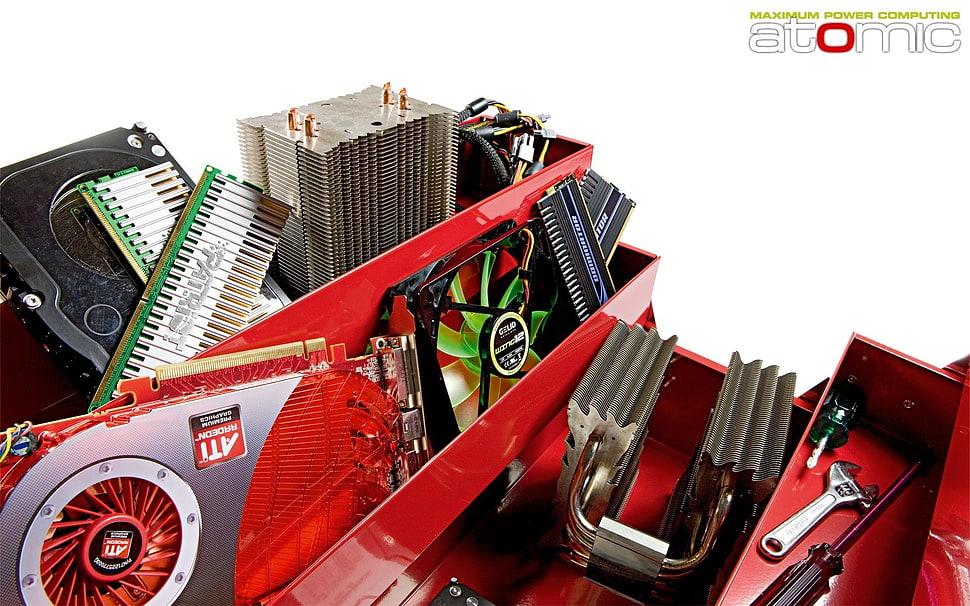 computer component lot, computer, technology HD wallpaper