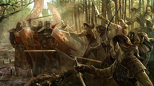 army with people digital wallpaper, The Witcher, video games