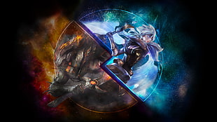 video game characters, Riven (League of Legends), Yasuo (League of Legends), League of Legends, video games HD wallpaper