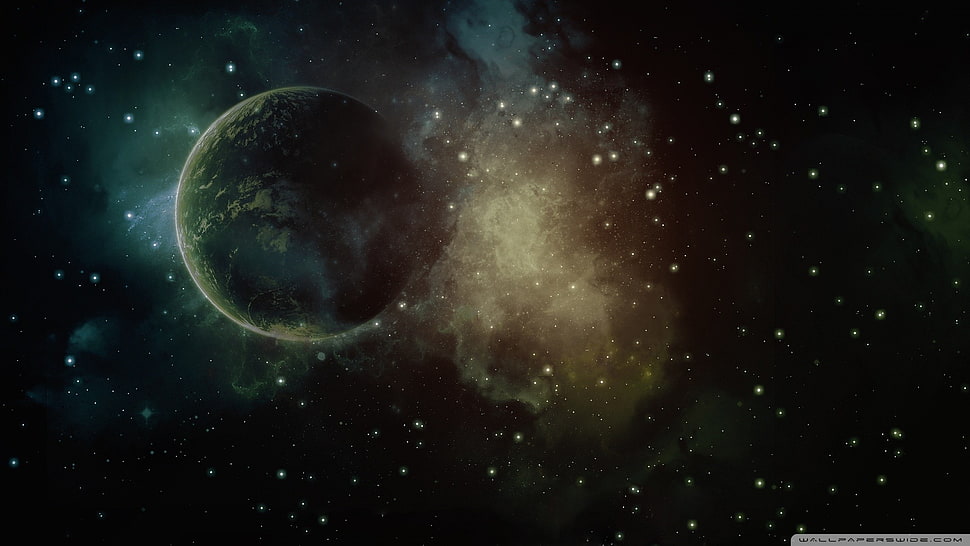 illustration of planet, space HD wallpaper