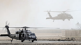 black helicopter, Sikorsky UH-60 Black Hawk HD wallpaper