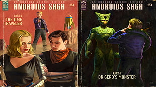 two Androids Saga book serie s, book cover, Dragon Ball Z, androids, Android 18