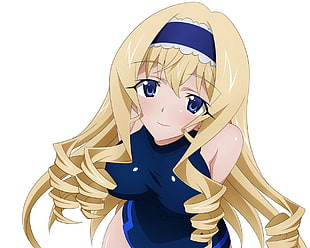 yellow haired female Infinite Stratos anime character