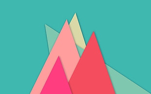 pink, yellow, green, and red illustration, digital art, pattern, minimalism, techno