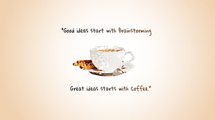 good ideas start with brainstorming quotes, fan art, metalanguage, coffee, festivals HD wallpaper