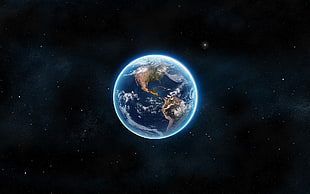 planet Earth, Earth, space, planet, glowing HD wallpaper