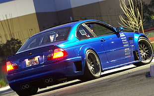 blue BMW M3 coupe, E-46, BMW M3 , blue cars, car