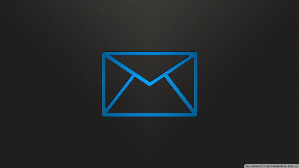blue message logo, logo, mail HD wallpaper