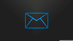 blue message logo, logo, mail HD wallpaper