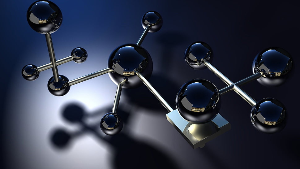molecular structure illustration HD wallpaper