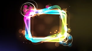 illustration of colorful LED photo frames HD wallpaper