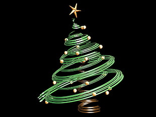 green wire Christmas tree HD wallpaper
