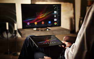black Android tablet computer, Sony, technology HD wallpaper