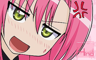 female pink haired anime illustration HD wallpaper