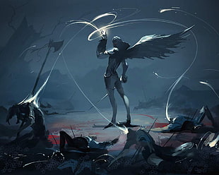 Angel in war illustration
