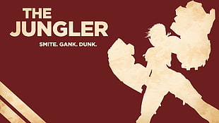 The Jungler Smite Gank Dunki illustration, League of Legends, Lane, red background, silhouette HD wallpaper