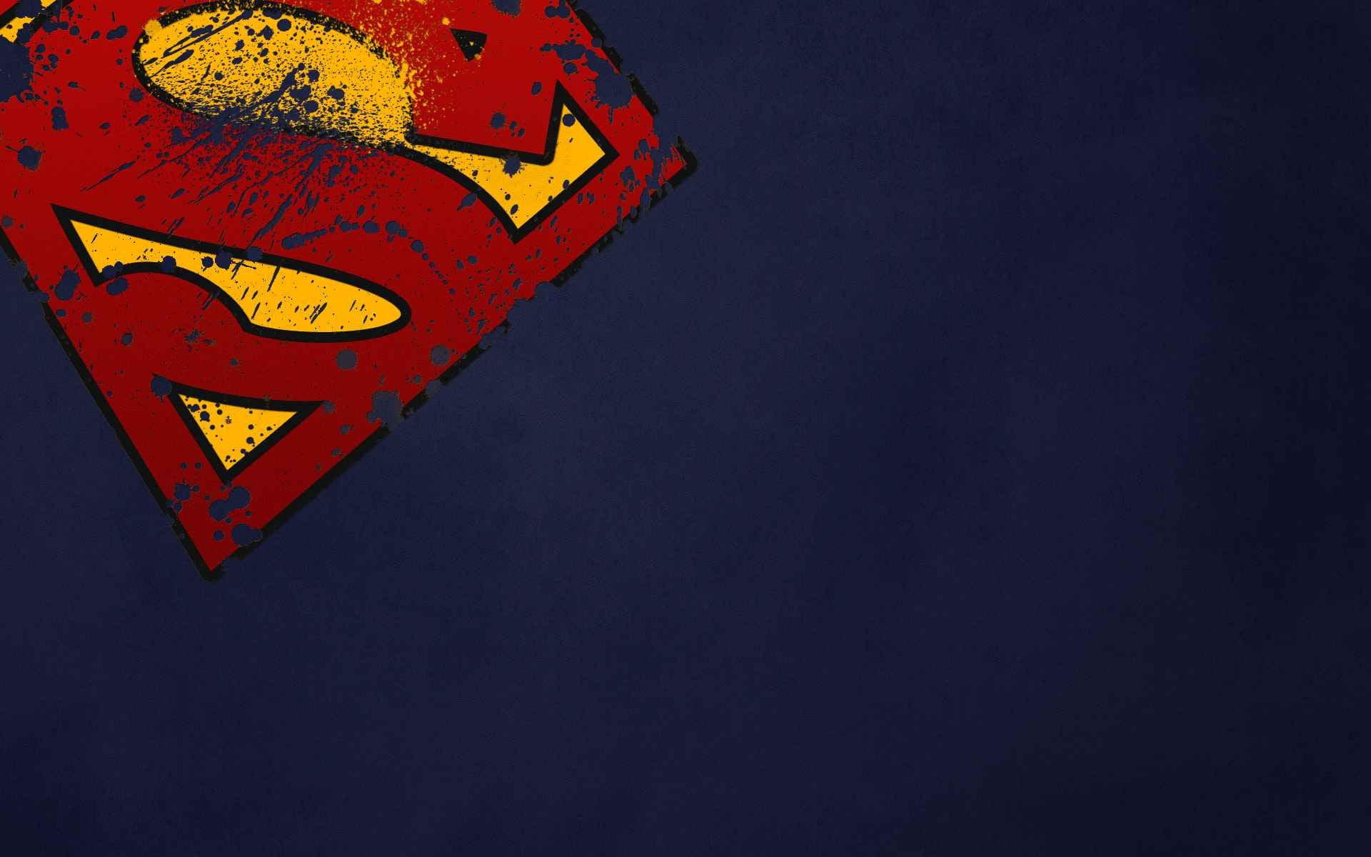 red Superman logo on blue background