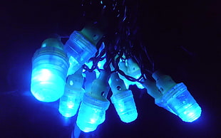blue light bulbs, LEDs, lamp HD wallpaper