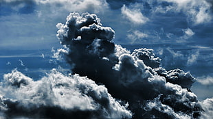 cumulunimbus clouds, digital art, sky, storm
