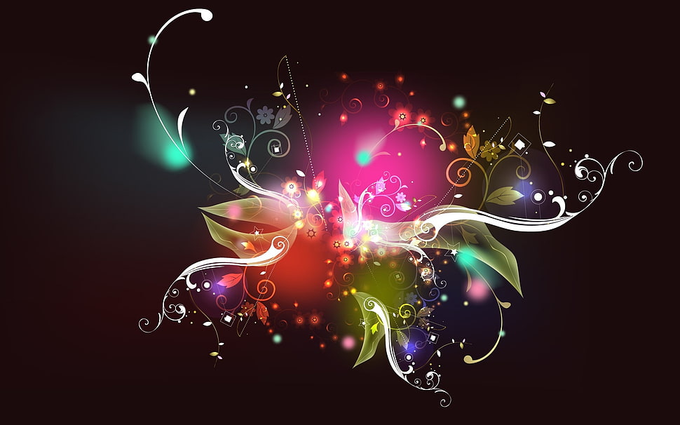 floral orb digital wallpaper HD wallpaper