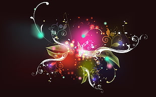 floral orb digital wallpaper