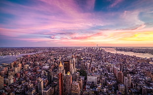 aerial photography of city buildings, city, cityscape, New York City, USA HD wallpaper
