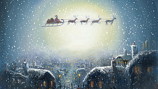 Santa Cluas illustration, Christmas, artwork