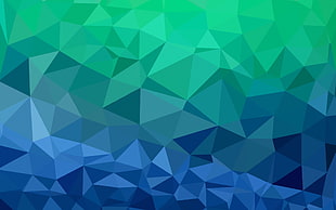 green and blue wallpaper, jjying, low poly
