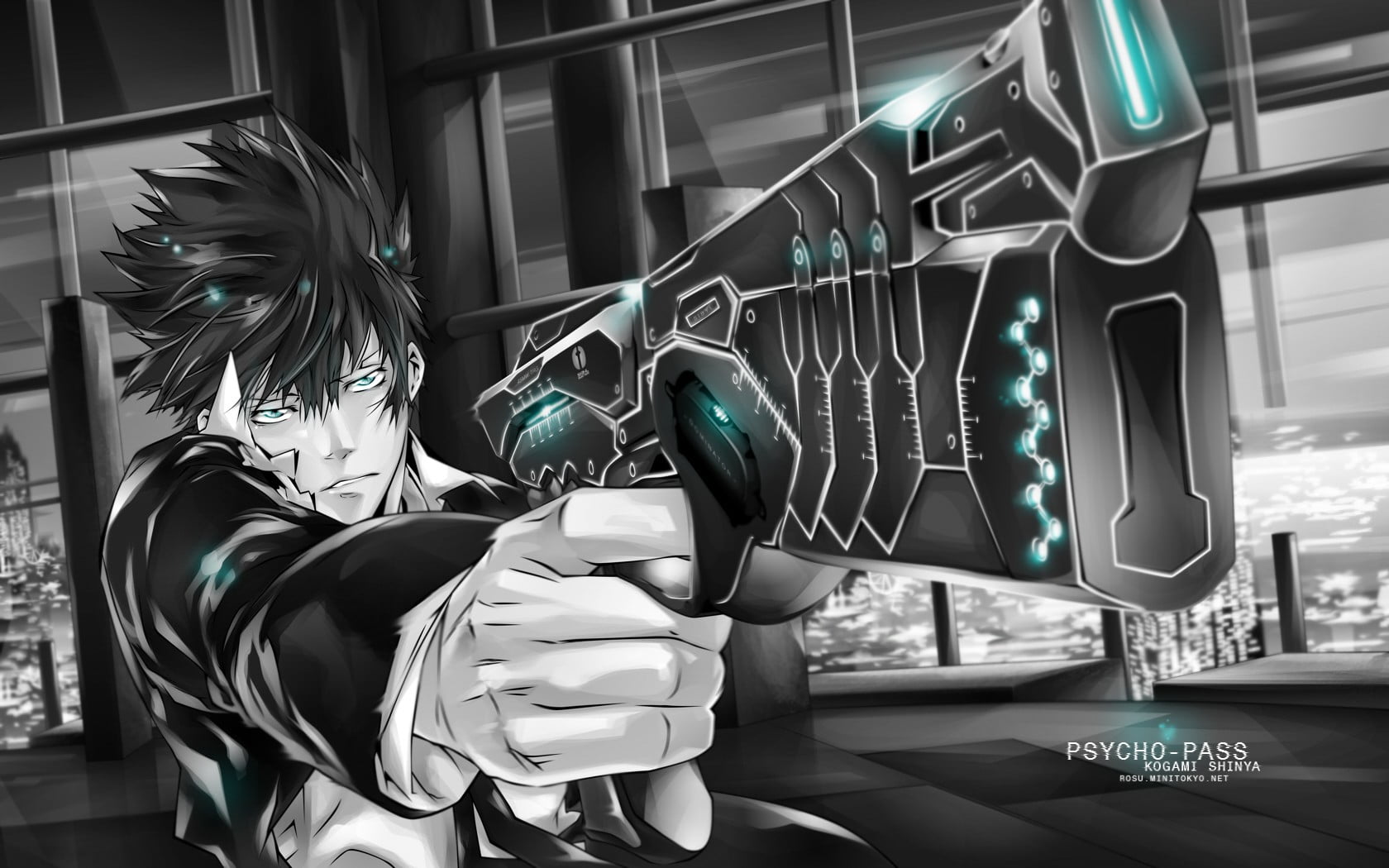 Black And White Leather Sofa Chair Psycho Pass Anime Kougami Shinya Hd Wallpaper Wallpaper Flare