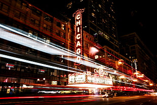 time lapse photography of Chicago lights during night HD wallpaper