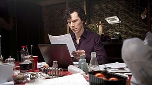 men's maroon dress shirt, Benedict Cumberbatch, Sherlock