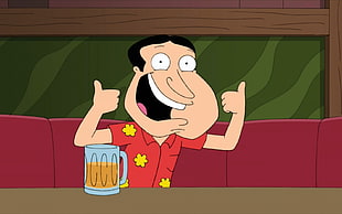 cartoon character wearing red button-up shirt HD wallpaper
